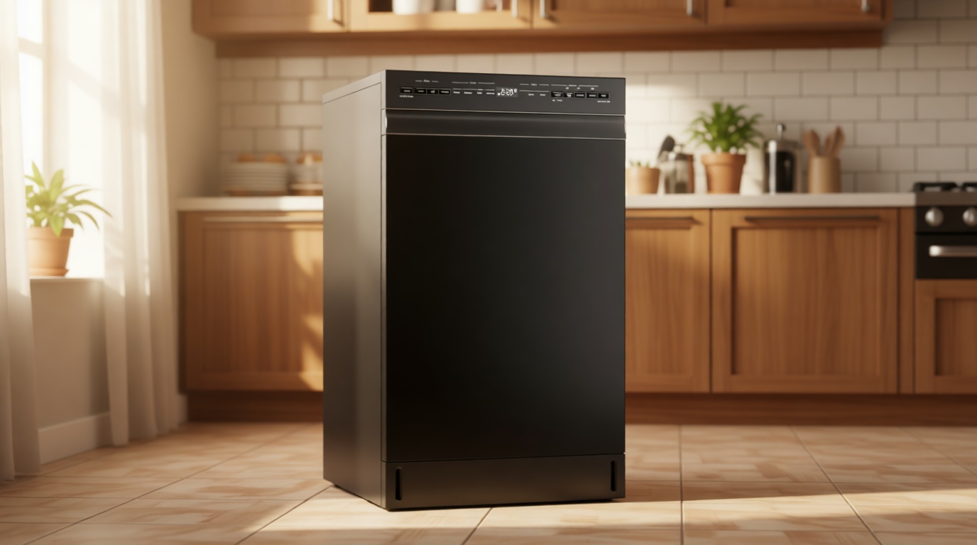Midea 18 Inch Built-in Dishwasher, Slim Space-Saving Design with Stainless Steel Tub, 8 Place Settings & 6 Wash Cycles, Energy Star Certified Dishwasher with Heated Dry & High-Temp Wash, Black