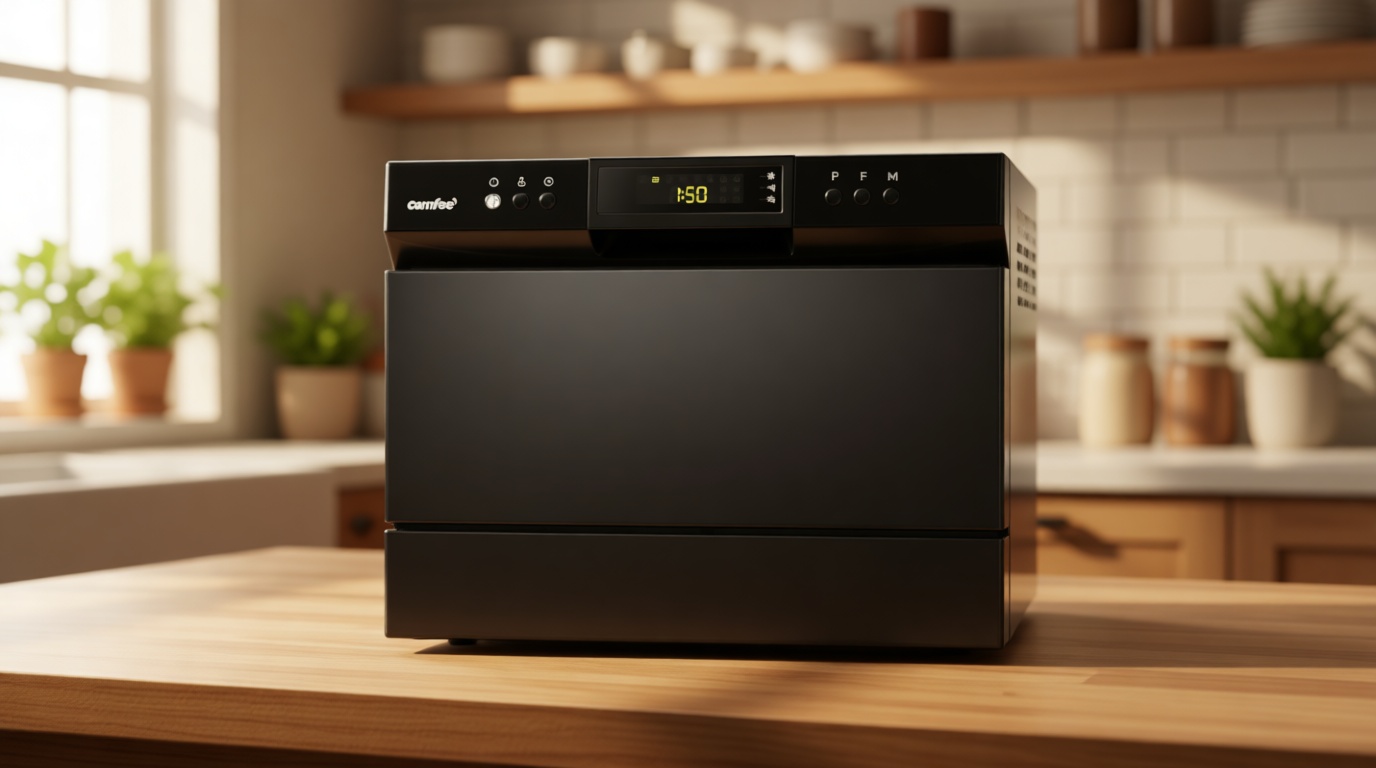 COMFEE’ Countertop Dishwasher, Energy Star Portable Dishwasher, 6 Place Settings & 8 Washing Programs, Speed, Baby-Care, ECO& Glass, Dish Washer for Dorm, RV& Apartment, Black