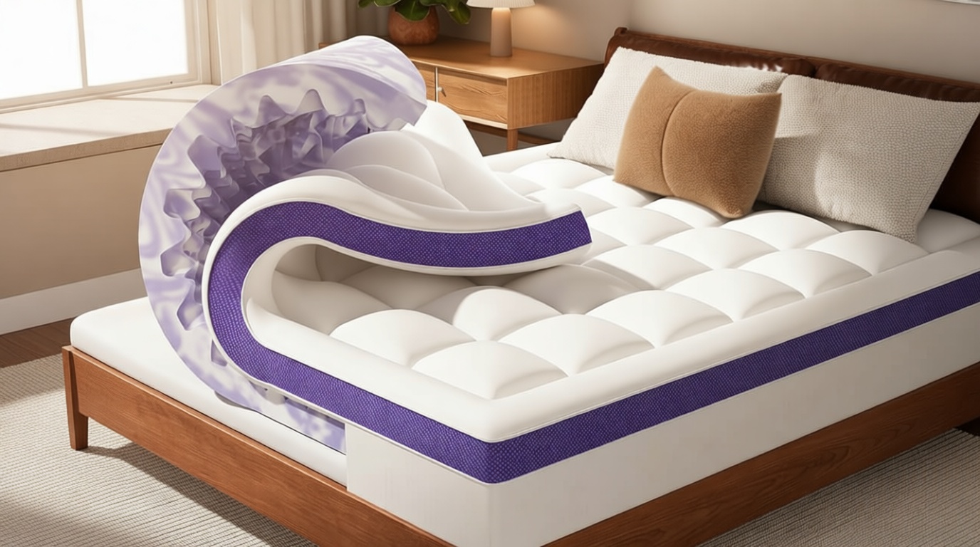 ChiXpace Dual Layer 4 Inch Memory Foam Mattress Topper Queen - 2 Inch Gel Memory Foam and 2 Inch Pillow Top Mattress Pad, 7-Zone Egg Crate Queen Size Mattress Topper (White) OEKO-TEX STANDARD 100