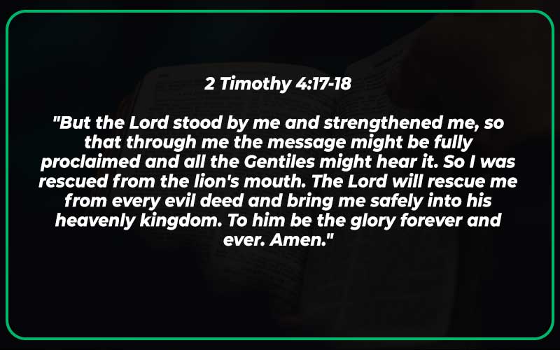 2 Timothy 4:17-18