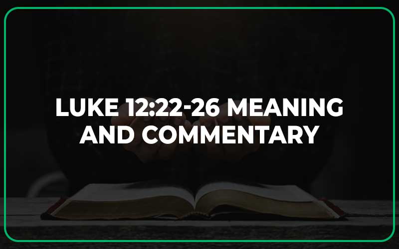 Luke 12:22-26 Meaning and Commentary