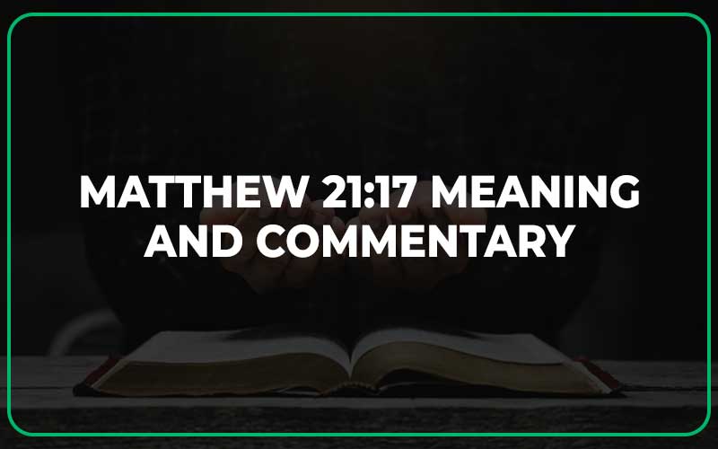 Matthew 21:17 Meaning and Commentary