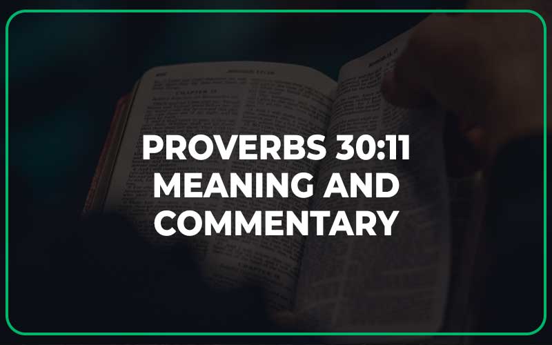 Proverbs 30:11 Meaning and Commentary