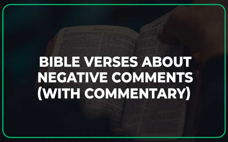 Bible Verses About Negative Comments