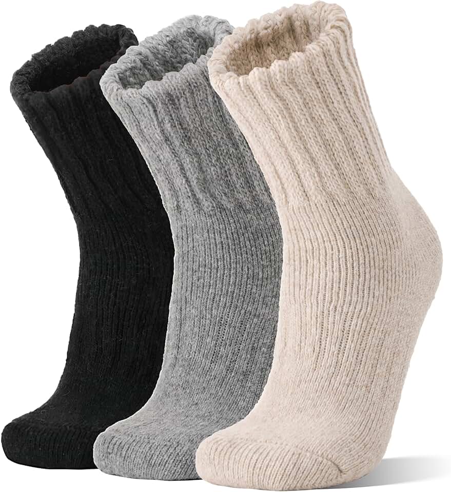 Sandsuced Merino Wool Boot Socks Thermal Winter Warm Thick Cozy Hiking Socks for Men Women 3 Pairs