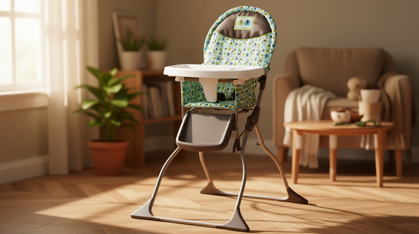 Cosco Kids Highchair for Baby, Simple Foldable High Chair, Convenient, Lightweight, and Compact Design, Elephant Squares