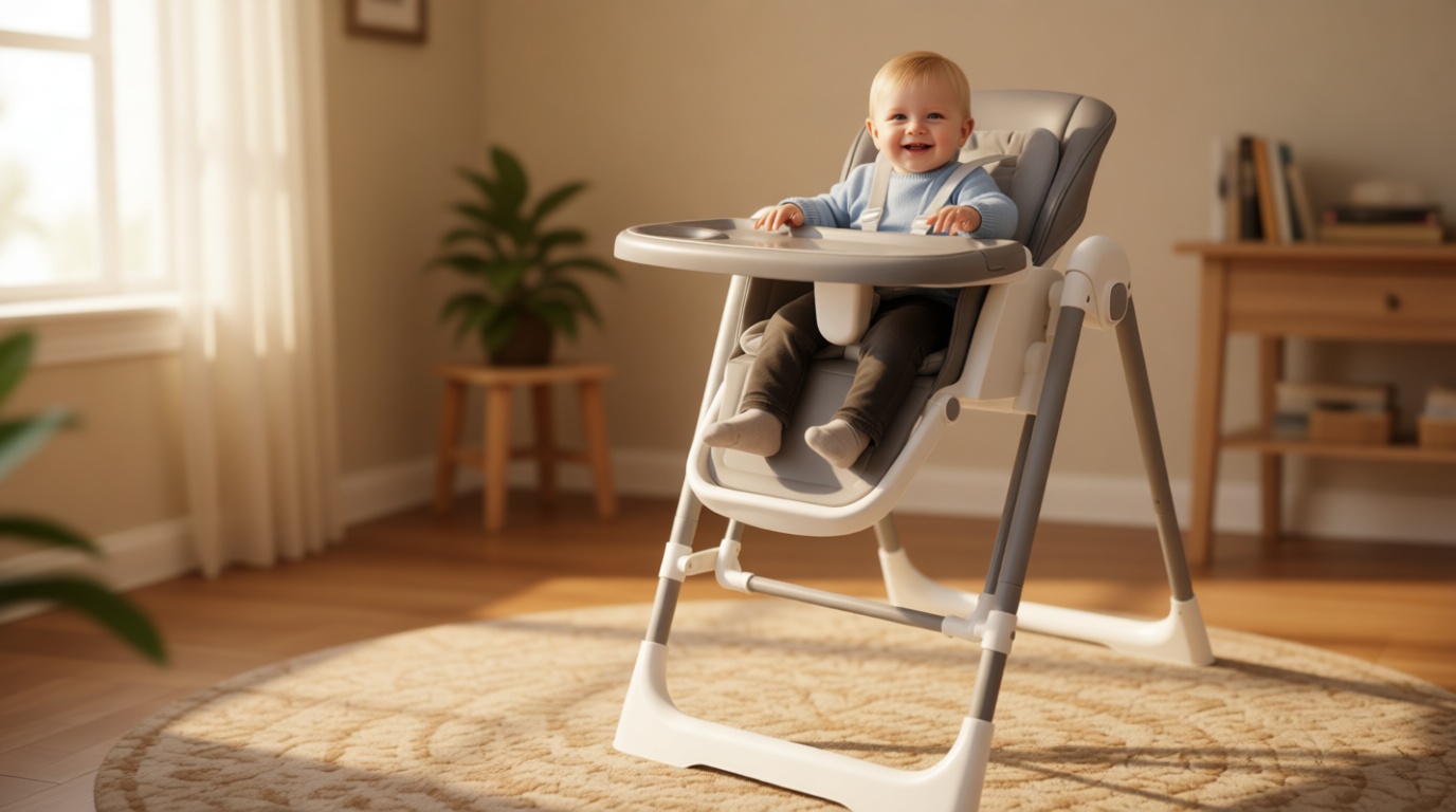 High Chairs for Babies and Toddlers Convert to Baby Rocker Foldable High Chair Adjustable Convertible with Reclining Seat & Leg Rest, 3-in-1 with Tool-Free Assembly (Grey)