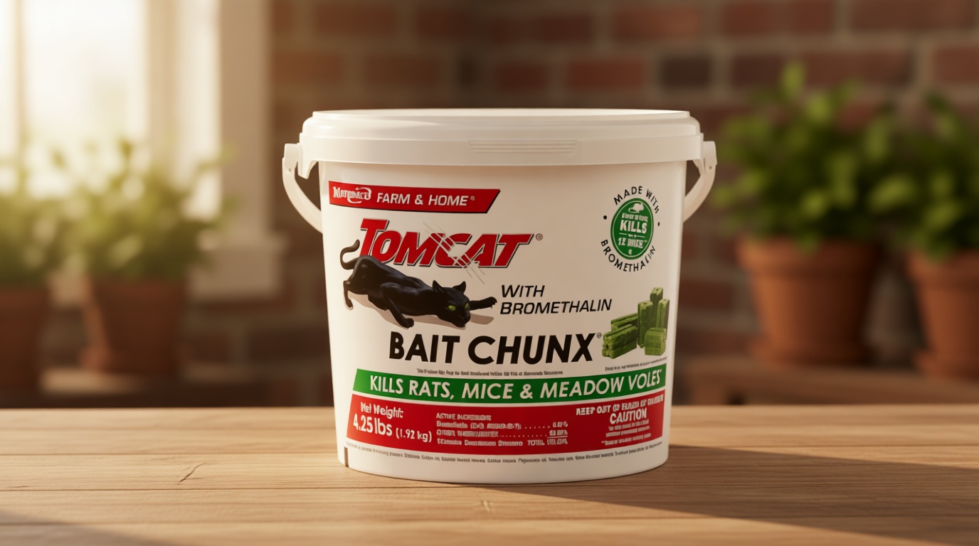 Tomcat with Bromethalin Bait Chunx Pail - Rat & Mouse Bait, 4.25 lbs.