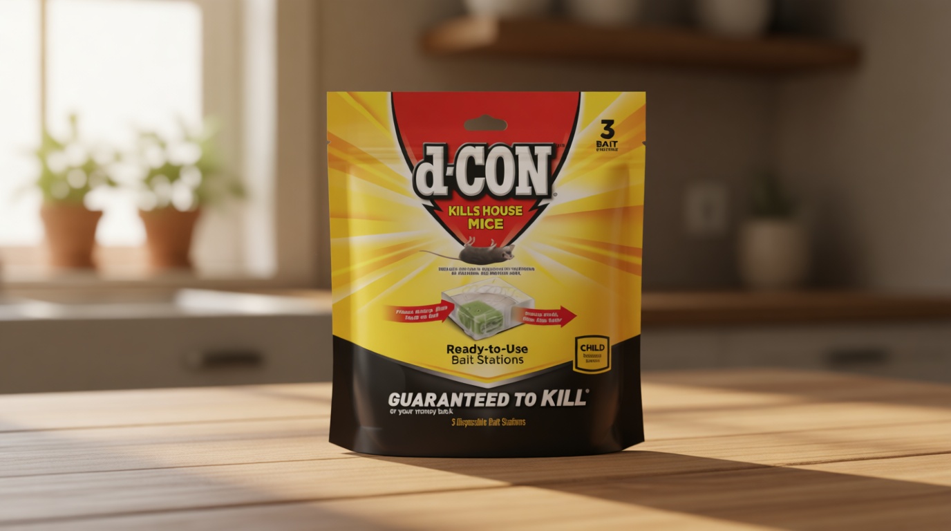 d-Con Disposable Corner Fit Mouse Bait Station, Pack of 3