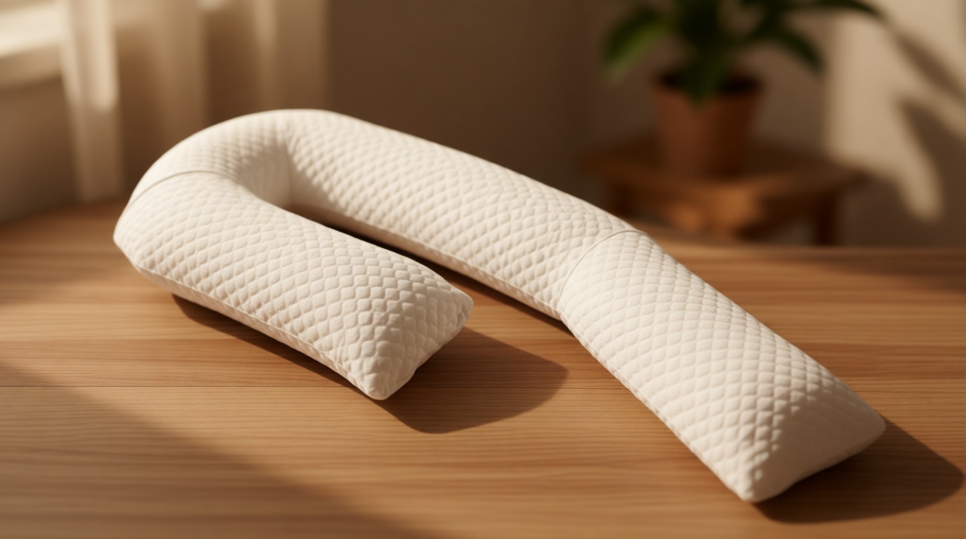 MedCline Cooling Body Pillow for Side Sleepers, Full-Body Support Pillow with Adjustable Memory Foam Stuffing, Ergonomic Design for Comfort All Night Long