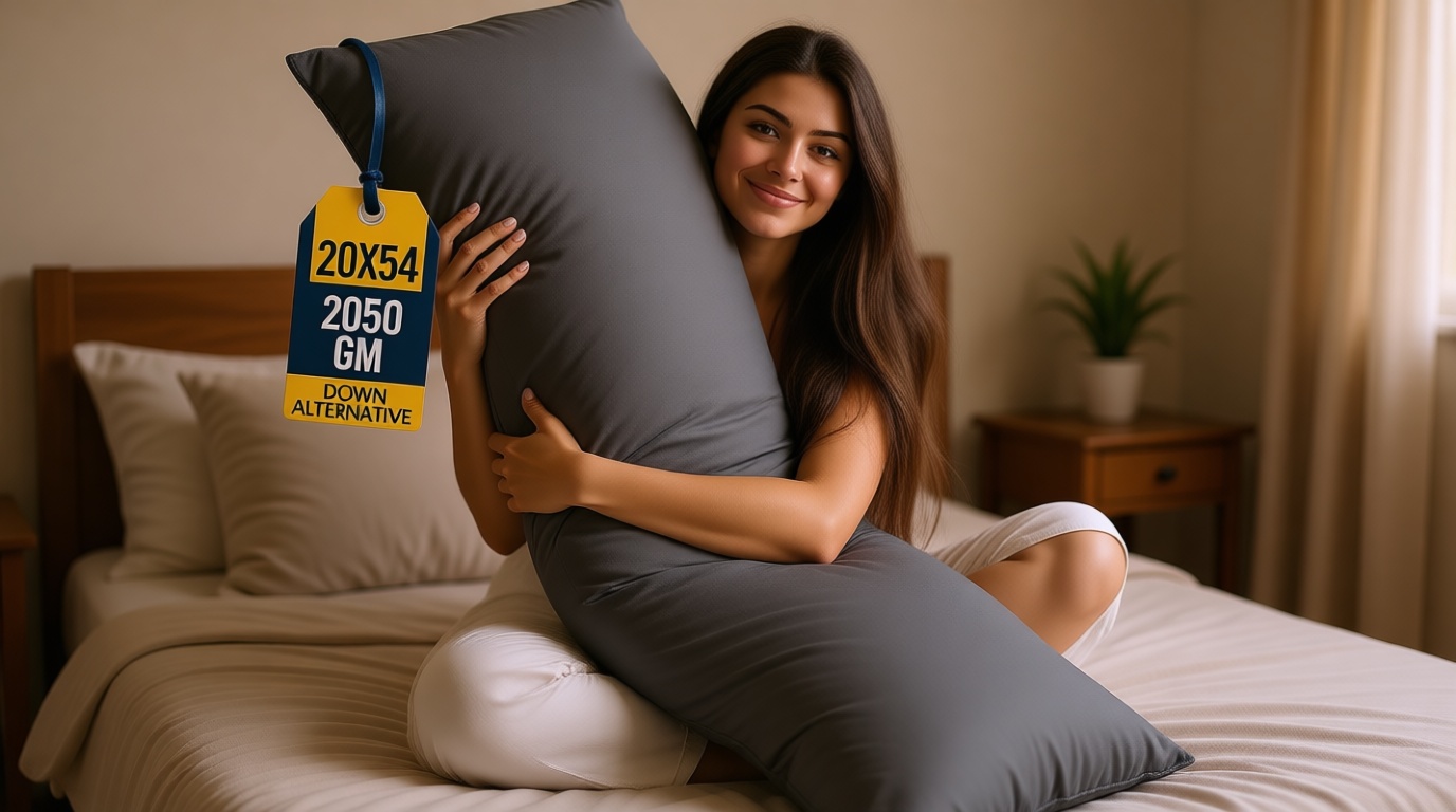 Utopia Bedding Full Body Pillow for Adults (Grey, 20 x 54 Inch), Long Pillow Insert for Sleeping, Ideal for Side Sleepers OEKO-TEX STANDARD 100
