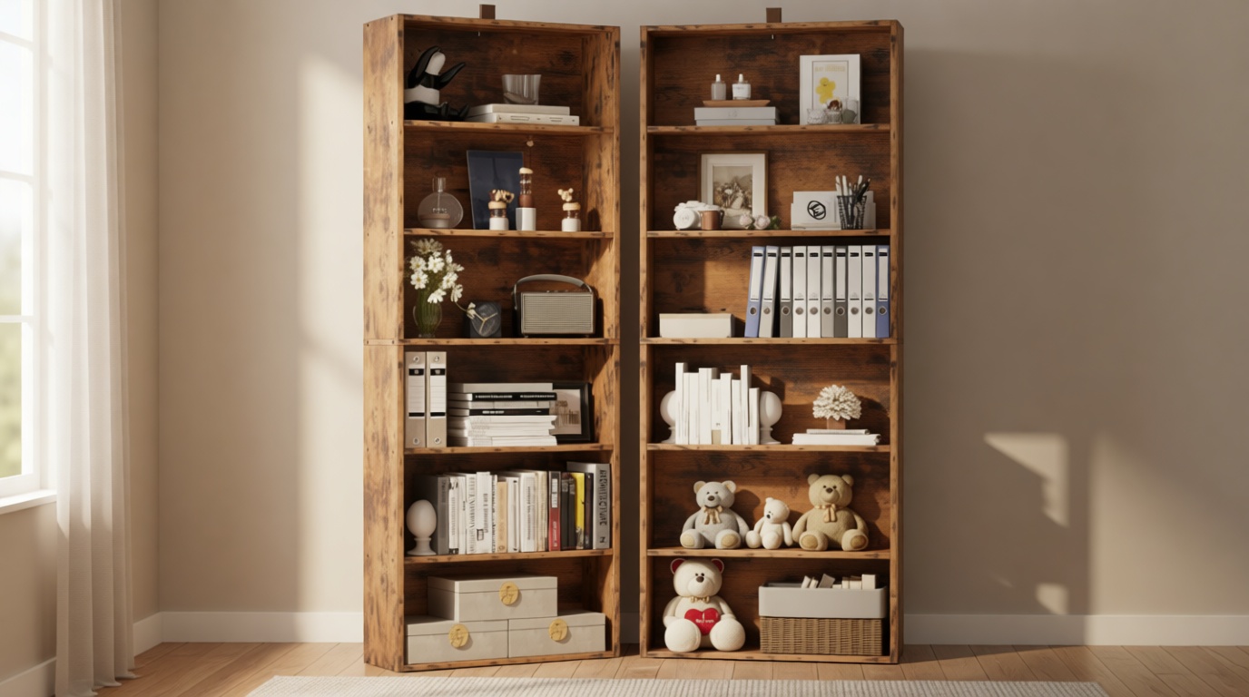 IRONCK Bookshelves and Bookcases Set of 2 Floor Standing 6 Tiers Display Storage Shelves 70 in Tall Bookcase Home Decor Furniture for Home Office, Living Room, Bed Room