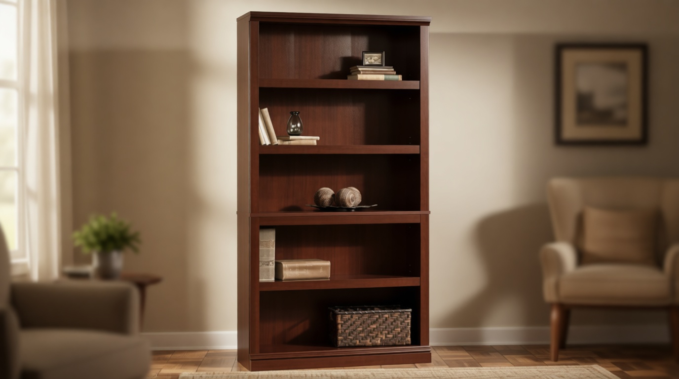 Sauder Miscellaneous Storage 5-Shelf Bookcase/ Book shelf, Select Cherry finish