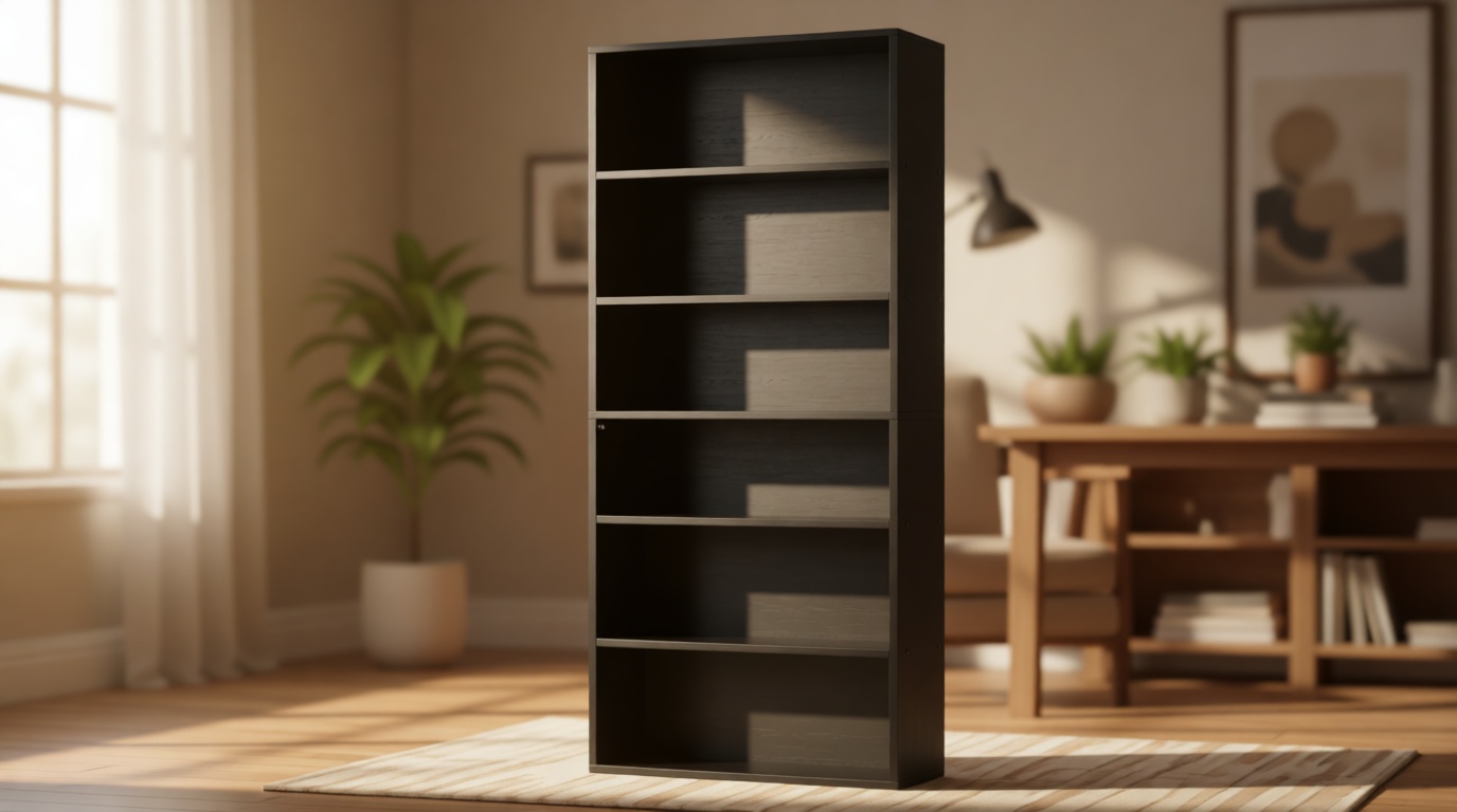 Shintenchi Bookshelf,6-Tier Open Bookcase and Bookshelves,6 Shelf Display Storage Shelves Floor Standing 70.6 inches Tall Bookcase for Home Office, Living Room (Black)