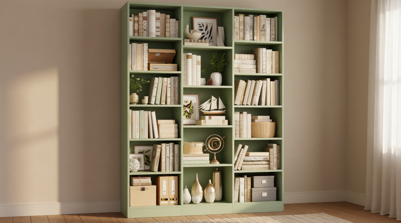FACBOTALL Triple Wide Bookshelf, 6 Tier Large Bookshelf, Bookcase with 17 Open Display Shelves, 74'' Tall Bookcases and Bookshelves for Living Room, Home Office, Library, Green