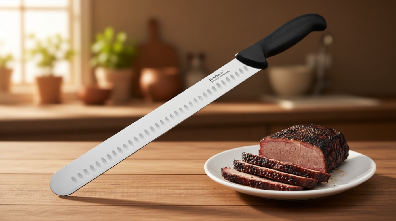 Rondauno Brisket Knife, Carving Knife for Meat with 12 Inch Ultra Sharp Slicing Knives for Cutting BBQ, Turkey and Roast, Premium High Carbon Stainless Steel