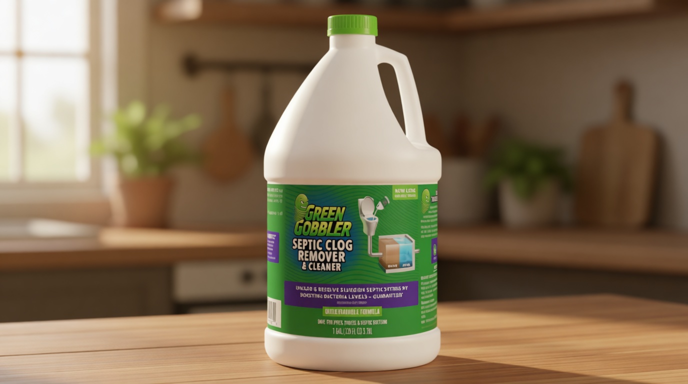 Green Gobbler EMERGENCY Septic Sludge Remover - Septic Tank Clog Remover Treatment for Clogs, Back-Ups & Foul Odors, and Overflow Prevention - 1 Gallon