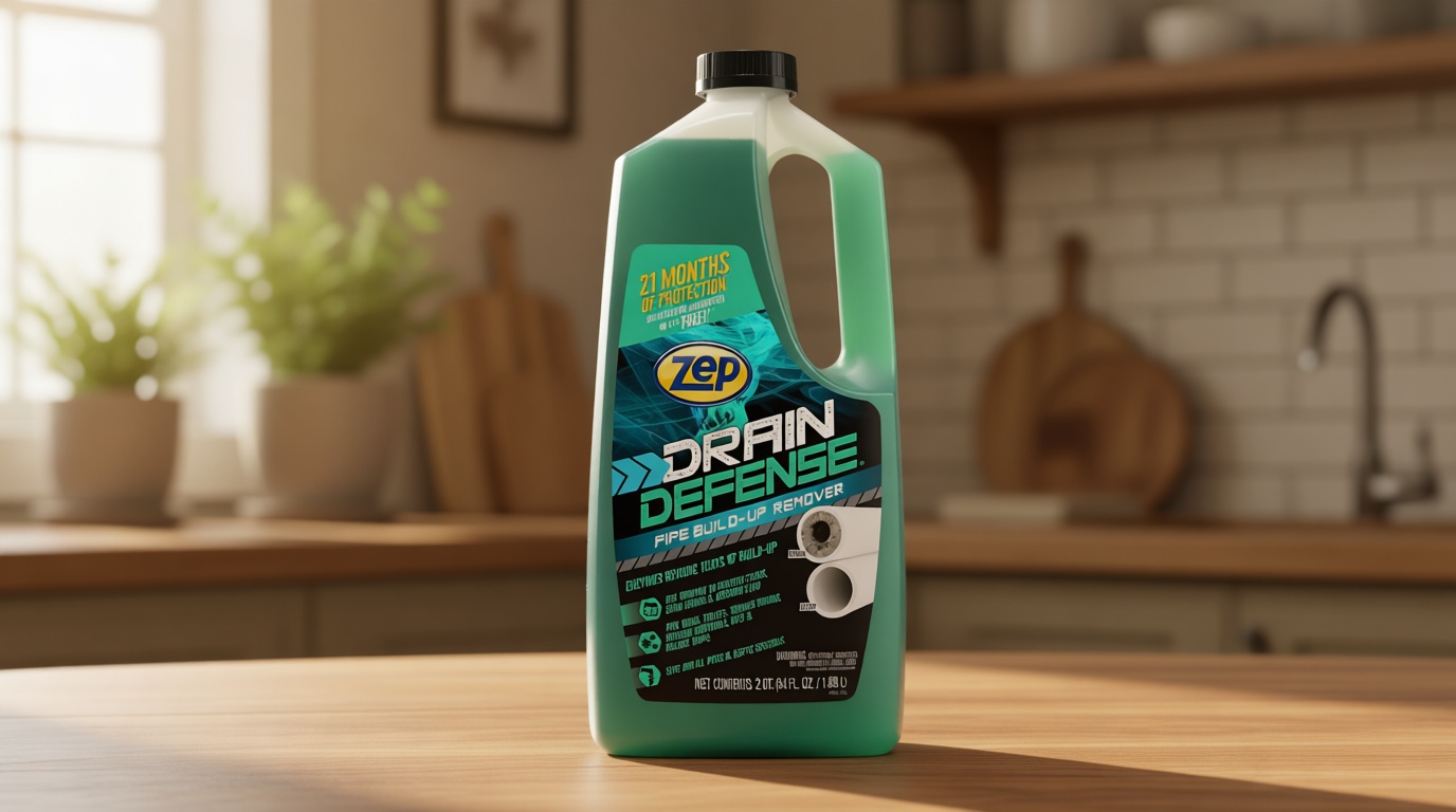 Zep Drain Defense Pipe Build-Up Remover - 64 Ounces - ZLDC648 - Professional Strength Liquid Pipe Build Up Remover,GREEN