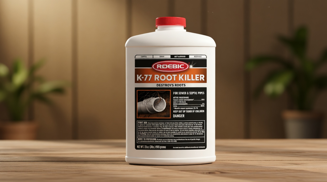 Roebic K-77 Granular Tree Root Killer, Chemical Septic System, Drain Field and Sewer Line Pipe Clog Remover and Root Destroyer, Safe for Bathroom Toilet, 32 oz