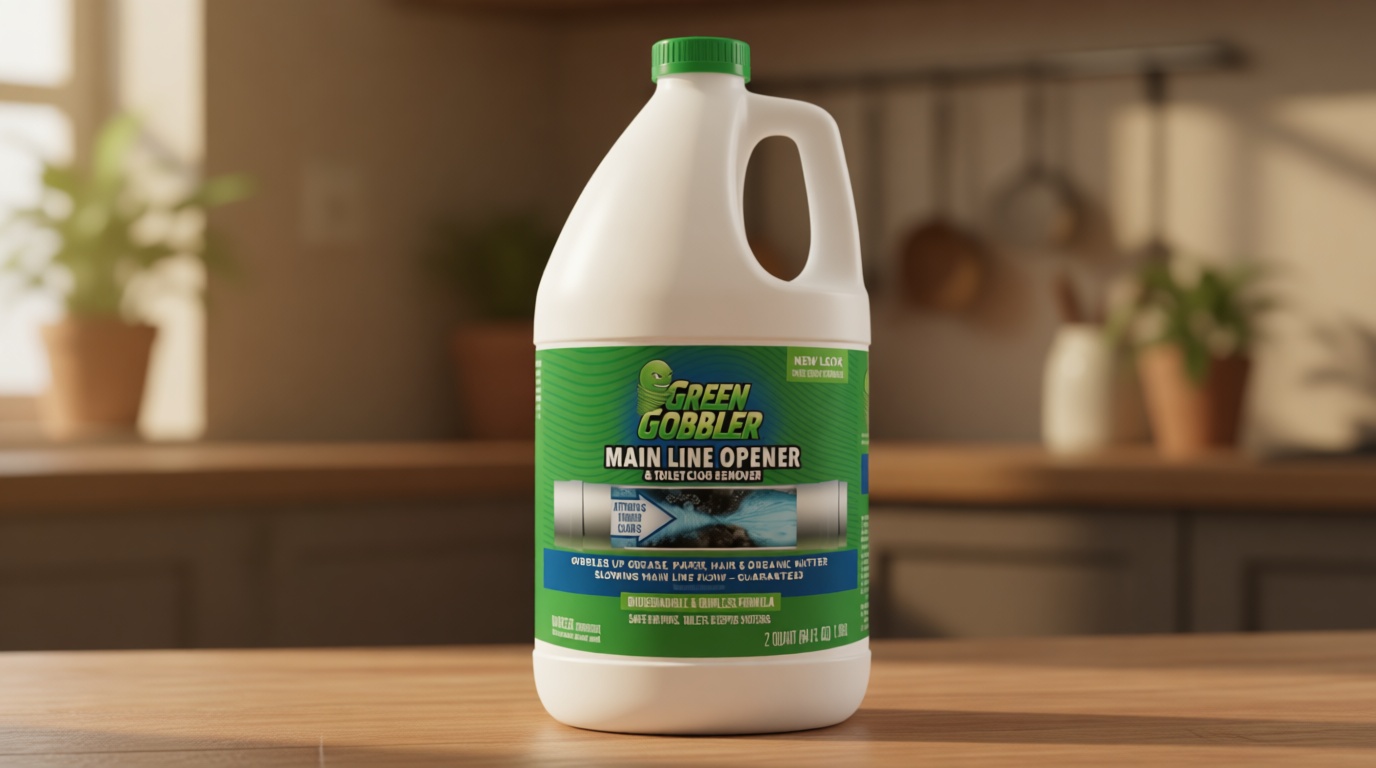 Green Gobbler Ultimate Main Drain Opener | Drain cleaner Hair Clog Remover | Works On Main Lines, Sinks, Tubs, Toilets, Showers, Kitchen Sinks | 64 fl. oz.
