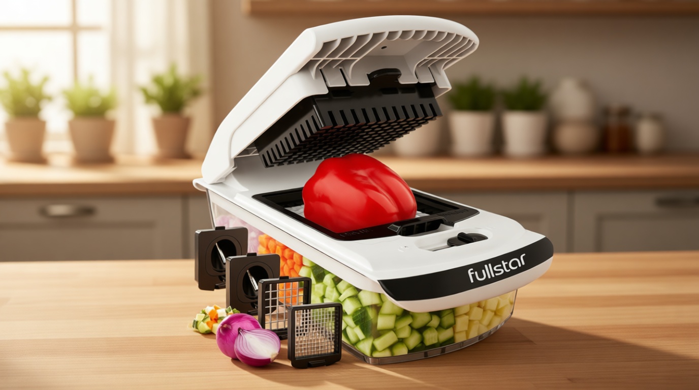 Fullstar The Original Pro Chopper - Vegetable Chopper and Spiralizer, Food Chopper with Container, Fruit Slicer, Kitchen Gadgets & Gifts, Home Essentials (4 in 1, White)