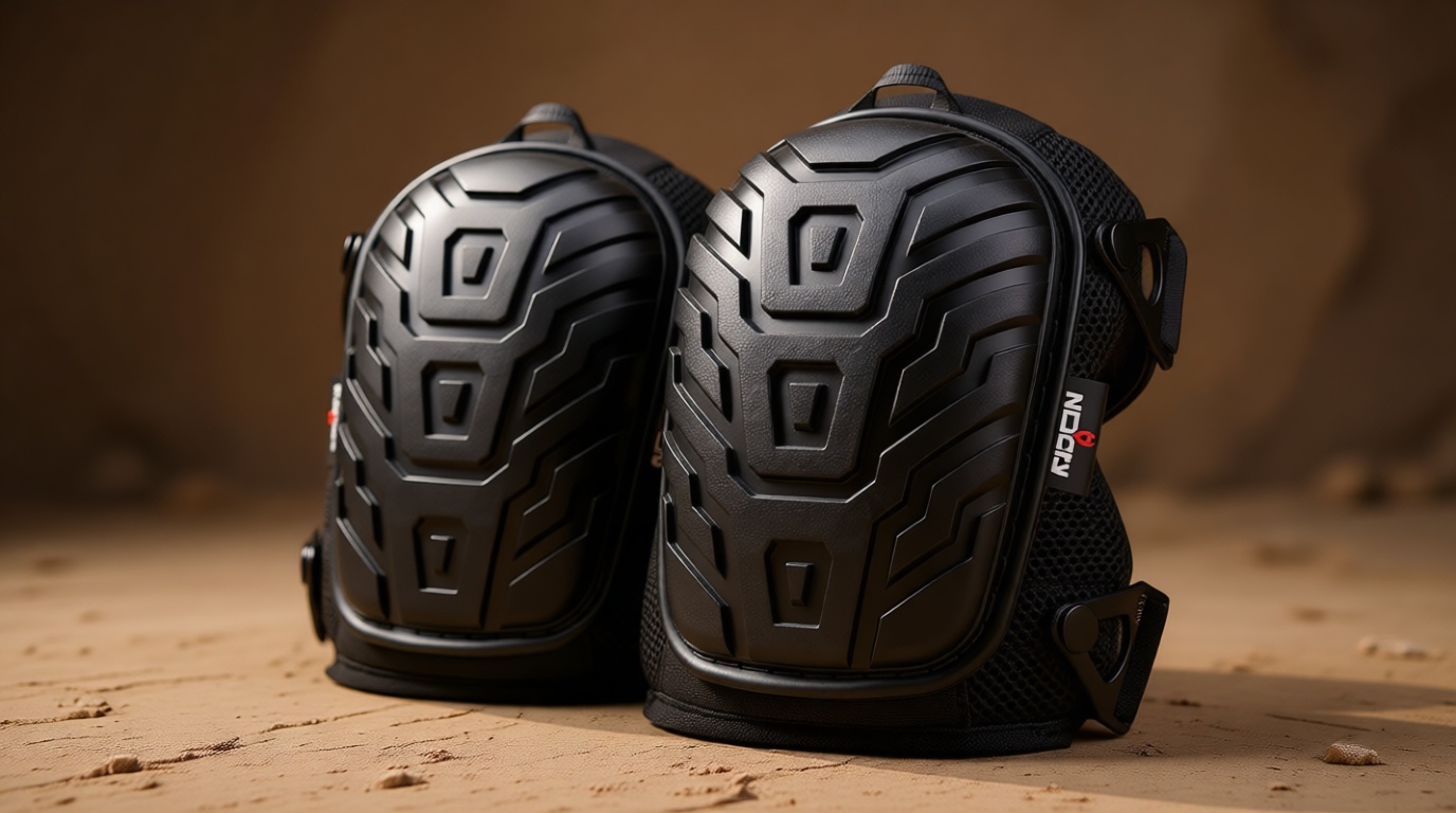 NoCry Professional Gel Knee Pads for Work with Soft Foam and Gel Cushion — Heavy Duty Cap, Reinforced Adjustable Straps, Military Grade Rivets and Built-in Hang Loops — Perfect for Construction
