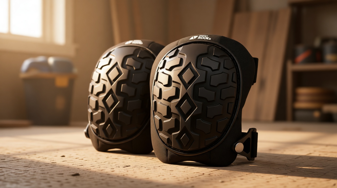 Professional Knee Pads for Work Construction with Heavy Duty Cap Foam Padding Gel Cushion Knee Pads for Men, Comfortable Adjustable Strong Strap, Military Grade Rivet for Flooring Gardening
