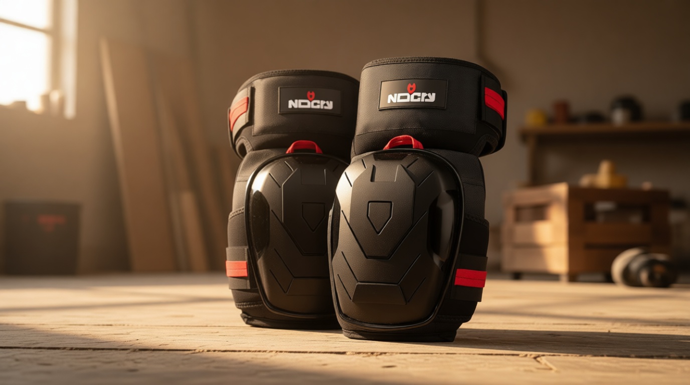 NoCry Professional Gel Knee Pads for Work — Heavy Duty Anti-Slip Cap, Extra Dual-Layer Foam and Cushion, Reinforced Adjustable Non-Slip Straps, Built-in Hangand Pull Loops, Fits Men Women, Black