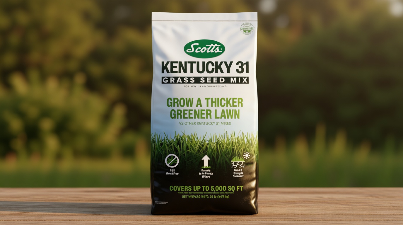 Scotts Kentucky 31 Grass Seed Mix - Premium Lawn Grass Seed, Covers Up to 5,000 sq. ft., 20 lb
