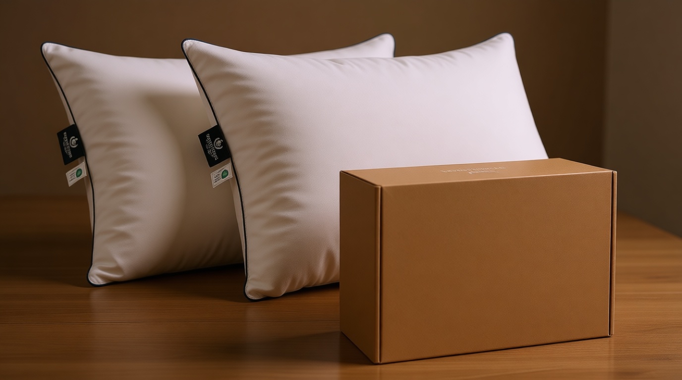 Pacific Coast Goose Feather and Down Bed Pillows Standard Size Set of 2, Hotel Pillow for Sleeping, Downproof, Soft, Fluffy, 100% Cotton Shell OEKO-TEX STANDARD 100