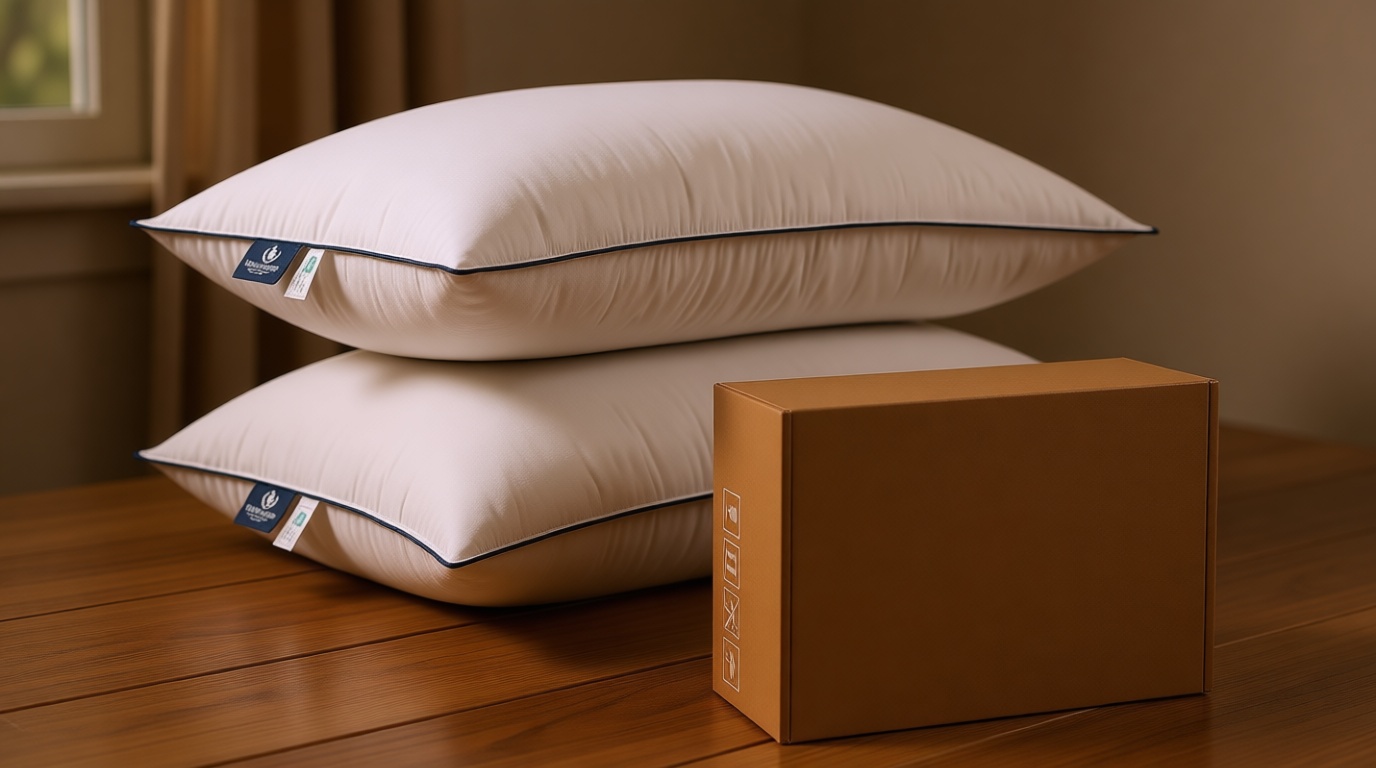 Pacific Coast Feather and Down Bed Pillows Standard Size Set of 2, Goose Feather and Down Hotel Pillow for Sleeping, Downproof, 3-Chamber, Medium Supportive, 100% Cotton Shell OEKO-TEX STANDARD 100