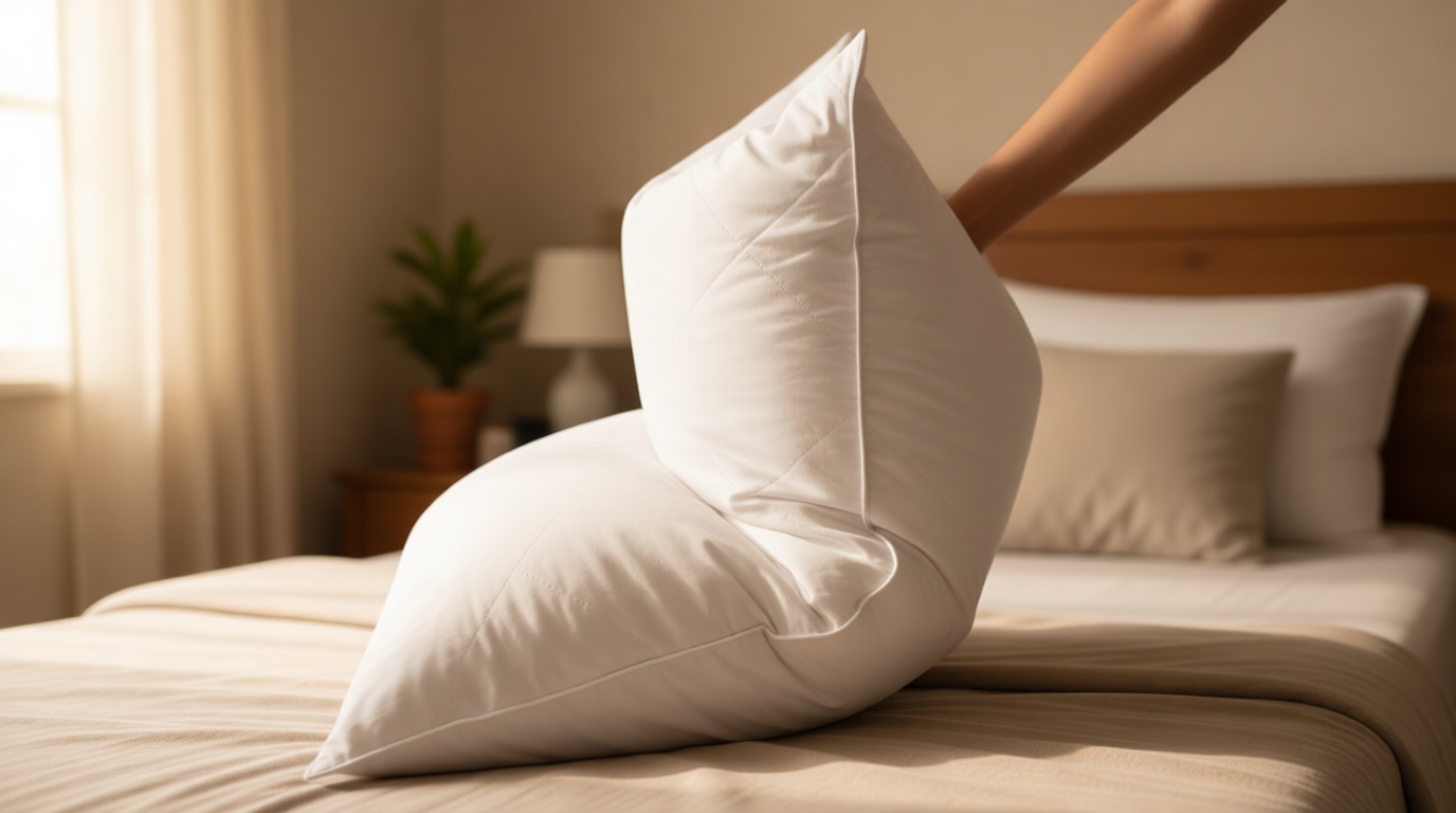 Three Geese White Goose Feather & Cotton Pillows King Size Set of 2 - Soft 600 Thread Count 100% Cotton, Medium Firm,Soft Support,White Solid