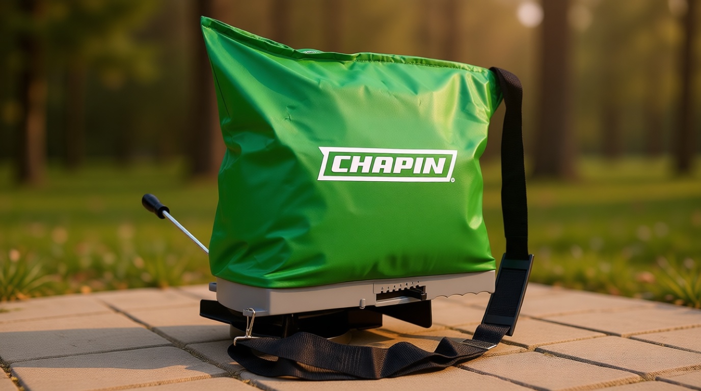 Chapin 84700G Spreader, Lawn and Garden, 25Lbs, Grass Seed, Fertilizers, Granular Material, Handheld, Bag Seeder, Waterproof, 6 Settings, Enclosed Gears, Rear Baffle, Adjustable Gravity Flow
