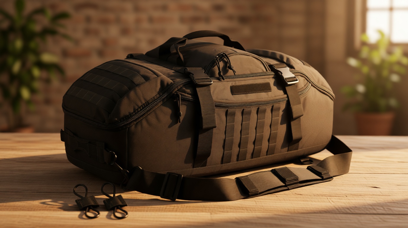 Hannibal Tactical 65L Large Duffle Bag, 3-in-1 Tactical Backpack MOLLE Pack for Sports, Gym, Outdoor, Black