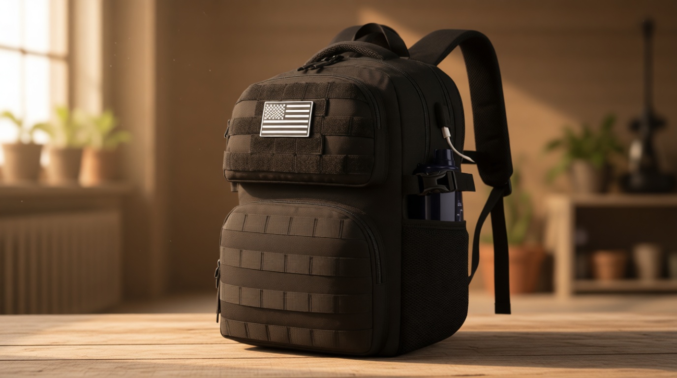 MOZETO Laptop Backpack, 17 Inch Tactical Inspired Utility Large Laptop Backpacks for Men with USB Charger Port 18x14x8 Flight Approved Personal Item Travel Bag Computer Bag