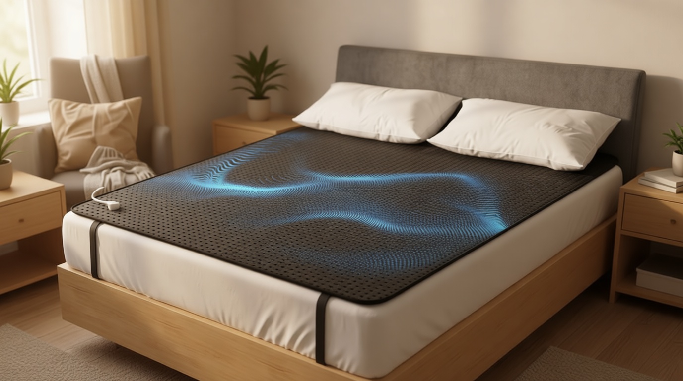 Grounding Mat for Bed, Grounding Mat Full Size, Grounding Mattress Pad for Sleeping, Stress, Enjoy Grounding Indoors,54'' × 78''