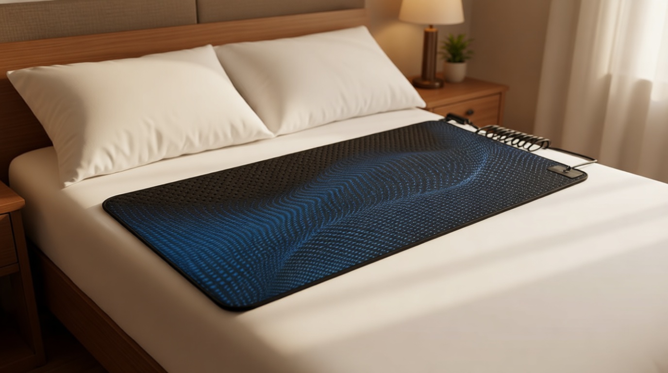 Grounding Mat for Bed, Grounding Pad for Sleeping, Tear-Resistant PU Leather Grounding Mattress with Cord for Bed