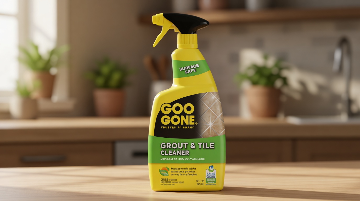 Goo Gone Grout & Tile Cleaner - 28 Ounce - Removes Tough Stains Dirt Caused By Mold Mildew Soap Scum and Hard Water Staining - Safe on Tile Ceramic Porcelain U.S. EPA Safer Choice