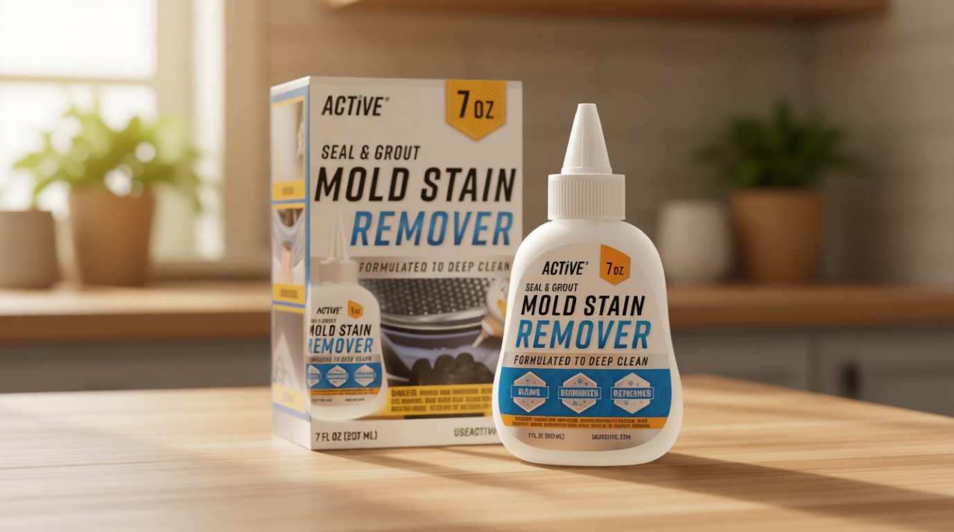 ACTIVE Mold Stain Remover Gel Cleaner Heavy Duty Stain Cleaner for Front Loader Washing Machine Seal, Bathroom Grout, Shower, Caulk - Front Load Washer Cleaning Solution - 7 Fl Oz