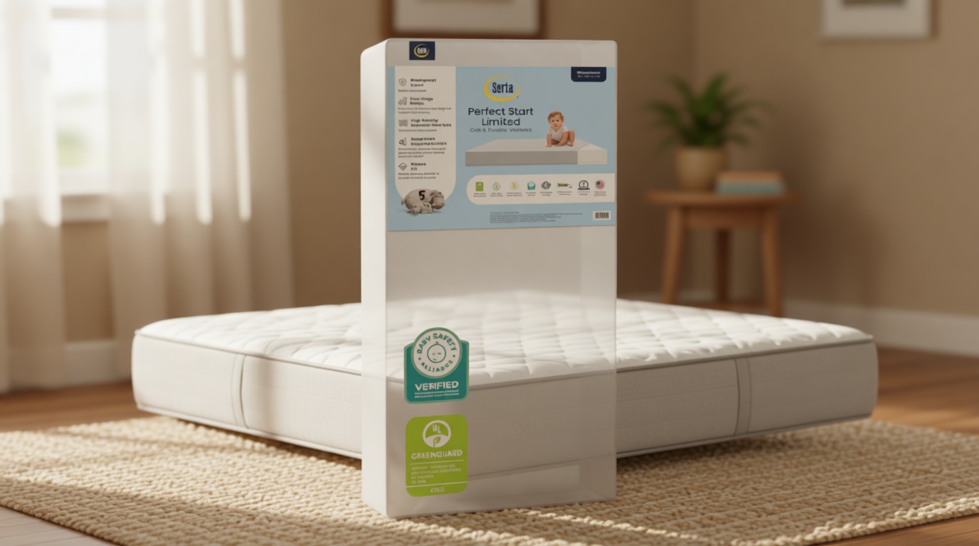 Serta Perfect Start Limited Dual Sided Baby Crib Mattress and Toddler Mattress, Breathable Fiber Core, GREENGUARD Gold Certified, Waterproof, 7 Year Warranty, Made in USA