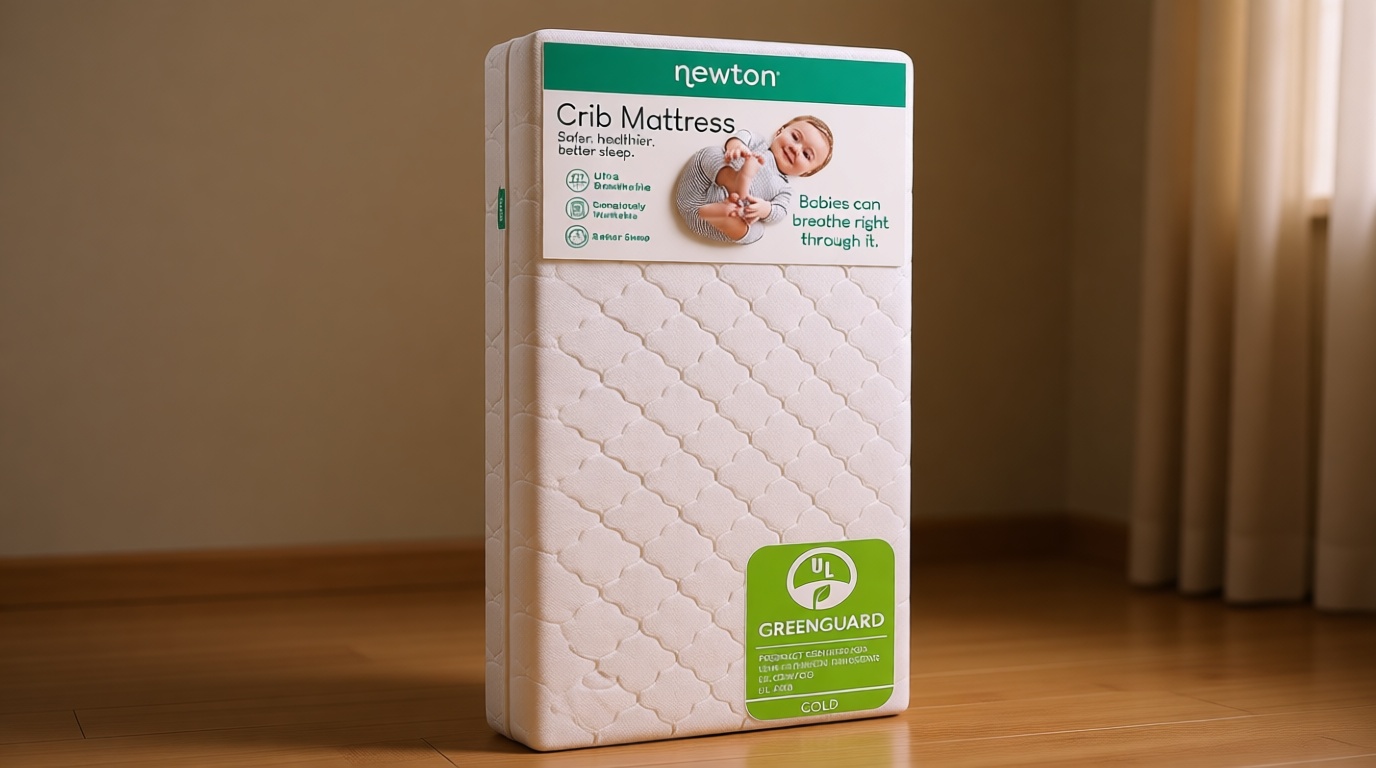 Newton Baby Crib Mattress and Toddler Bed - Ultra-Breathable Proven to Reduce Suffocation Risk, Washable Core & Cover, All-Stages, Infant to Toddler, Deluxe 5.5" Thick - White