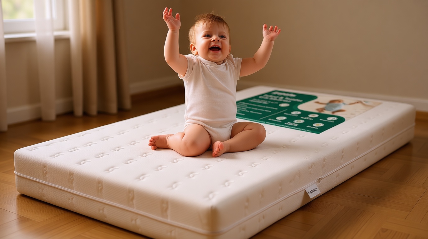 Babelio Breathable Crib Mattress, Dual-Sided, Memory Foam, Waterproof, Removable and Machine-Washable Cover, for Toddler and Baby 52" x 27.5" OEKO-TEX STANDARD 100