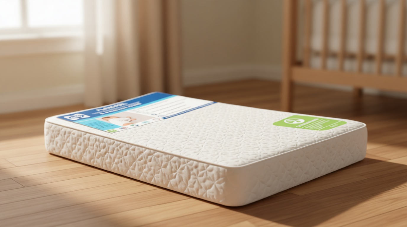 Sealy Baby Flex Cool 2 Stage Breathable Crib Mattress with Toddler Bed Fit, Waterproof & Airy Cotton Cover, 204 Premium Coils, GREENGUARD Gold Certified, Safety & Quality Tested, Made in USA, 52x28"