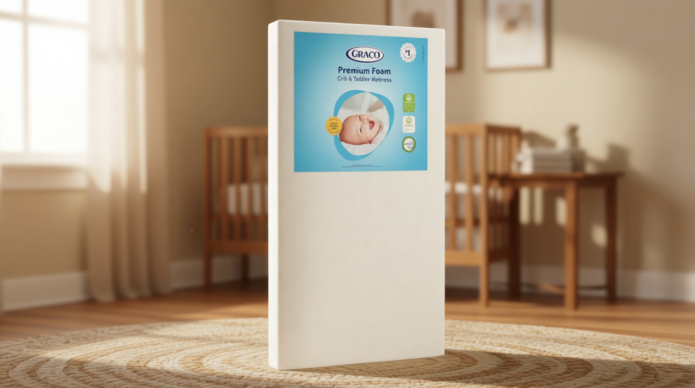 Graco Premium Crib & Toddler Mattress – GREENGUARD Gold Certified, Machine Washable Oeko-TEX Standard 100 Certified Cover with Waterproof Surface, Fits Any Standard Full Size Baby Crib & Toddler Bed OEKO-TEX STANDARD 100