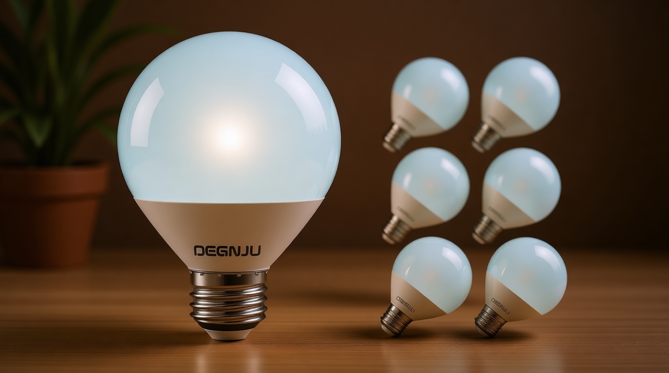 DEGNJU LED Vanity Light Bulbs, 60W Equivalent, Bathroom Light Bulbs 5000K Daylight White, 800 Lumens, G25 Globe Bulb for Makeup Mirror, Round Shape, 7W, 120V, Non-Dimmable, 10 Pack Global Recycled Standard
