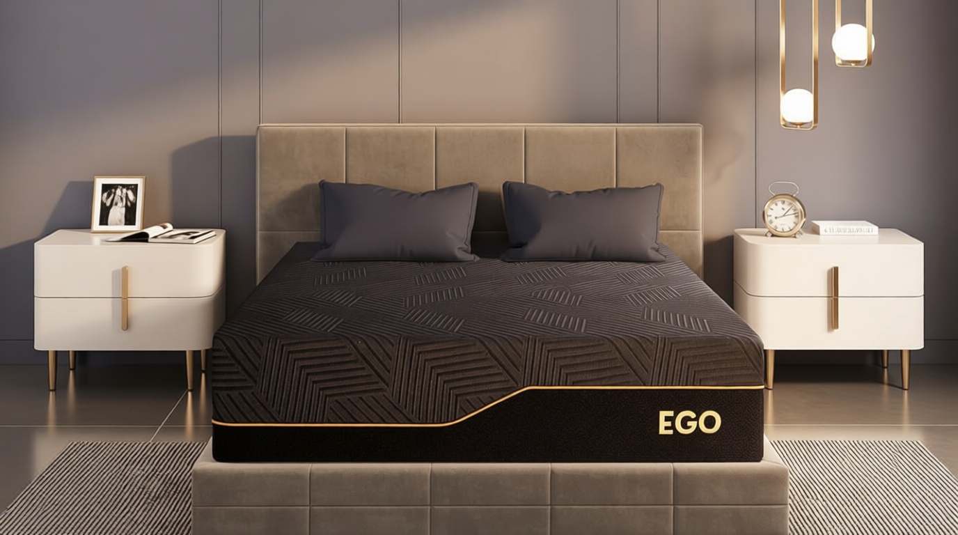 MLILY EGOHOME 14 Inch Queen Memory Foam Mattress for Back Pain, Cooling Copper Gel Bed in a Box, Foam Made in USA, CertiPUR-US Certified, Therapeutic Medium Firm, 60x80x14 Black OEKO-TEX STANDARD 100