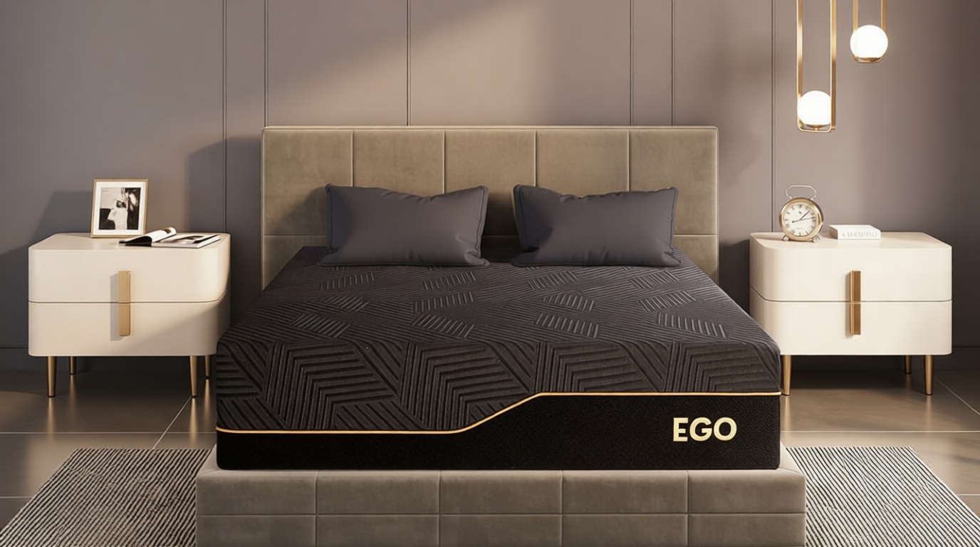EGOHOME 14 Inch King Size Memory Foam Mattress for Back Pain, Cooling Copper Gel Bed in a Box, Foam Made in USA, CertiPUR-US Certified, Therapeutic Medium Firm, 76x80x14 Black OEKO-TEX STANDARD 100