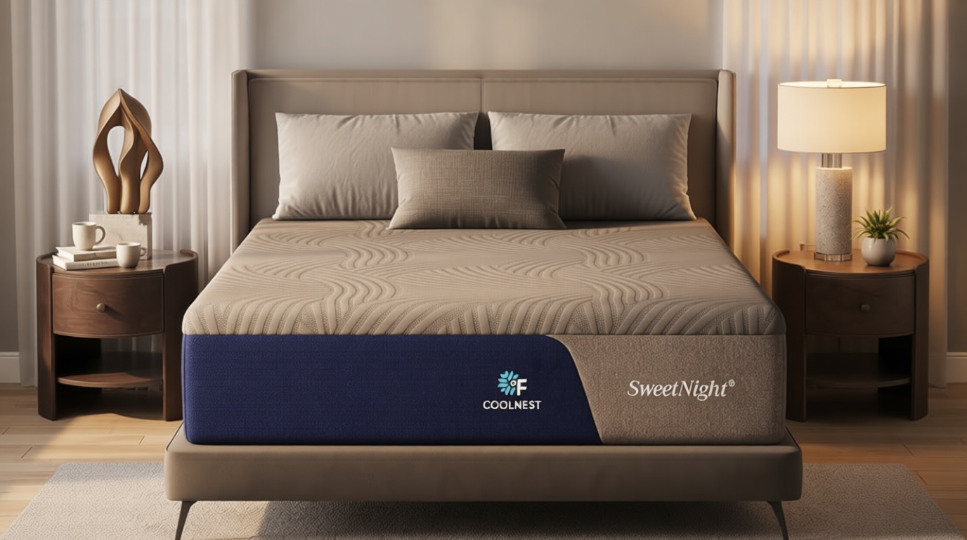 Sweetnight CoolNest 14 Inch King Size Mattress, Cooling King Memory Foam Mattress for Cool Night Sleep, 5-Zone Ergo Support for Pressure Relief, Medium, CertiPUR-US Certified OEKO-TEX STANDARD 100