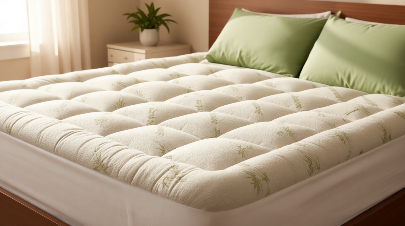 Niagara Ultra Soft Queen Size Mattress Topper - Viscose Made from Bamboo Pillow Top Mattress Pad for Full Body Support - Naturally Cooling for Hot Sleepers, Green OEKO-TEX STANDARD 100