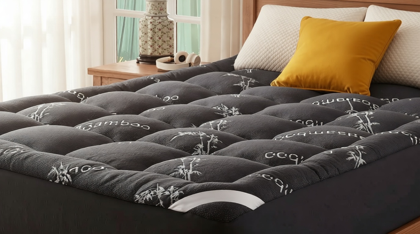 BEDLORE King Mattress Topper Viscose Derived from Bamboo, Thick Pillow Top Mattress Pad with Stretchable Pockets for 6"-18" Mattress, Soft Breathable Mattress Topper for Back Pain Relief(Dark Gray) OEKO-TEX STANDARD 100